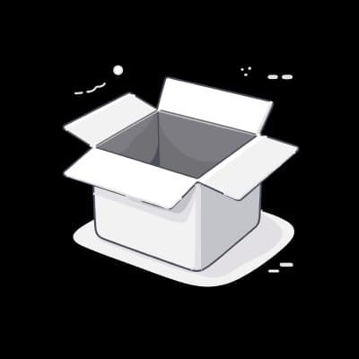 Illustration of an open, empty white cardboard box with flaps folded outward on a white background.